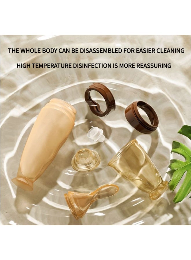 BBET Silicone Baby Food Feeder Bottle with Spoon - 120ML BPA-Free Squeeze Feeder for Toddlers, Ideal for Semi-Solid Foods, Cereals, Purees & Anti-Colic Design (Grey) - Image 4