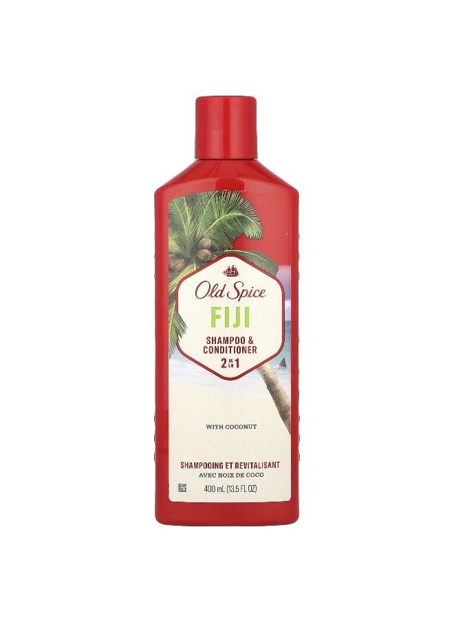 Old Spice - Old Spice, 2 in 1 Shampoo & Conditioner, Fiji with Coconut, 13.5 fl oz (400 ml) - Image 1