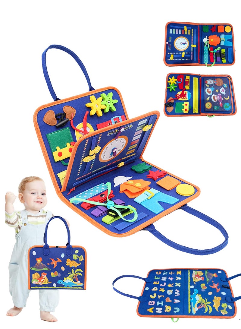 هاناميشي ألعاب Busy Board وألعاب Montessori ولوحة حسية لتنمية المهارات الحركية الدقيقة للأطفال الصغار وألعاب Busy Board وألعاب السفر للأطفال الصغار وألعاب ما قبل الروضة ولوحة تعلم التعليم المبكر المصنوعة من اللباد للأولاد والبنات - Image 1