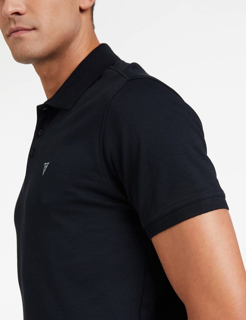 Van Heusen Athleisure Men Polo T-Shirt - Cotton Rich - Ultra Soft, Short Sleeve, Textured_60033_Black_XL - Image 4