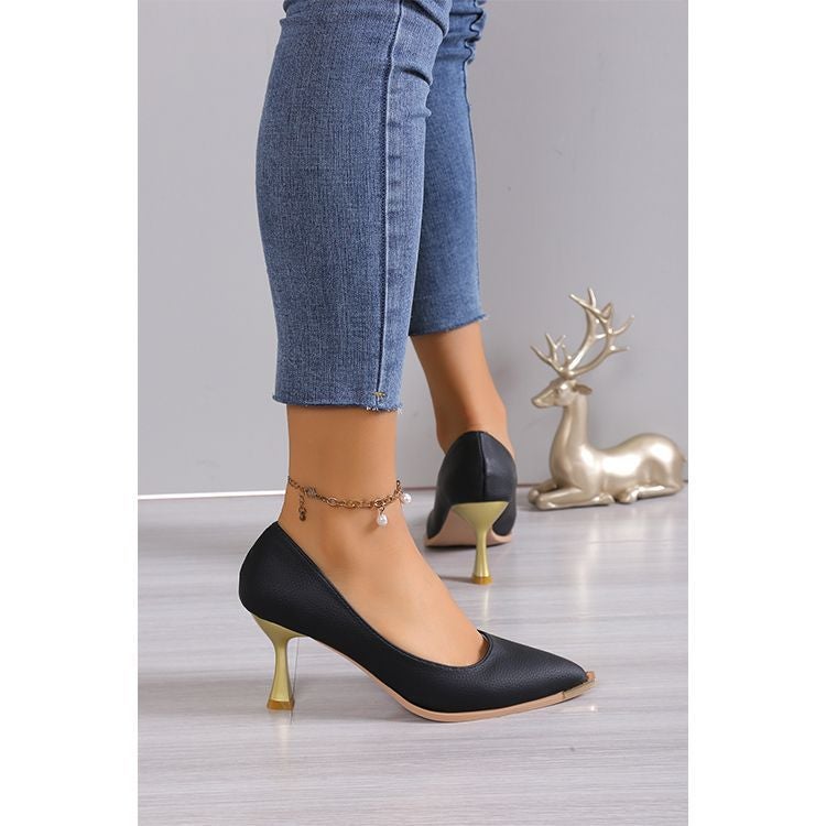 Internet Trendy Fashion High Heels Women'S 2024 Spring And French Girl'S All-Match Professional Stiletto Heel Pointed Single-Layer Shoes - Image 2