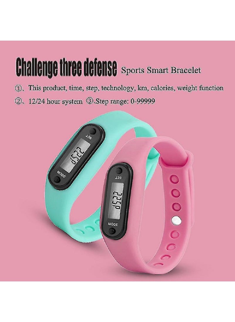Generic - Fitness Sports Step Count Activity Tracker LCD Wrist Pedometer Mint Green - Image 1