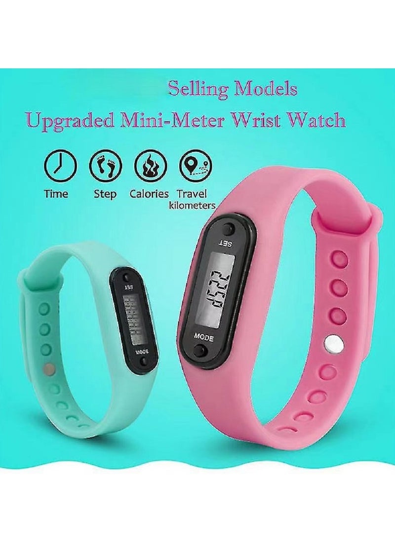 Generic - Fitness Sports Step Count Activity Tracker LCD Wrist Pedometer Mint Green - Image 1