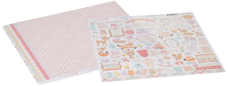 Echo Park Paper Echo Park Collection Kit 12"X12"-Hello Baby Girl, Pink, Teal, Yellow, Purple, Orange 12 Count - Image 2