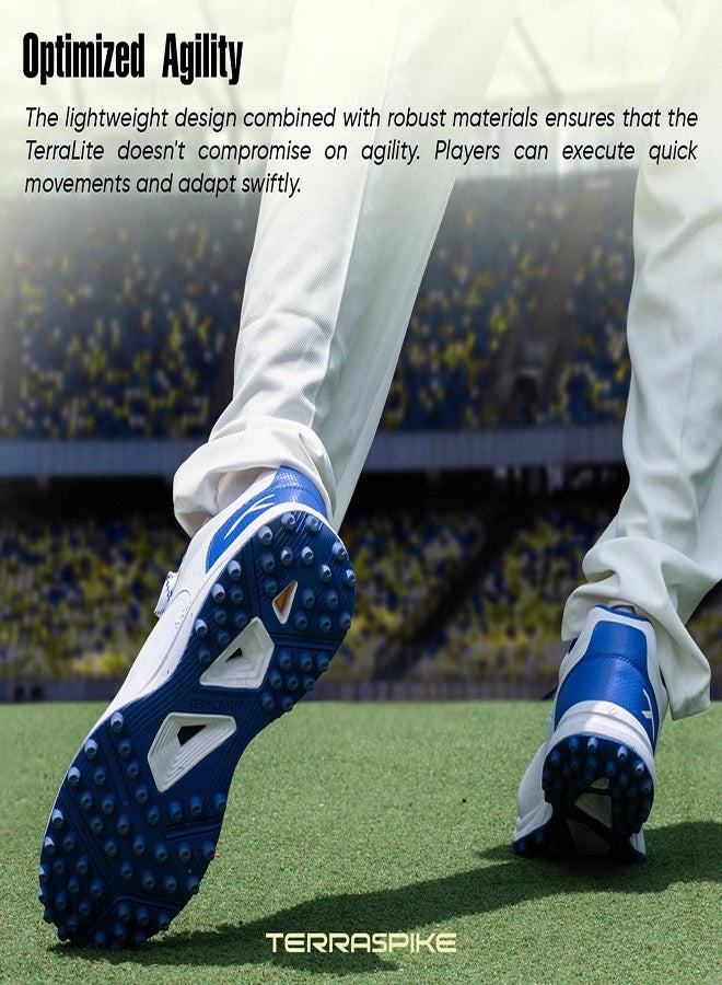 Hundred TerraLite Cricket Shoes | TerraSpike Rubber Studs | Embedded Support Plate for Stability | Lightweight & Durable | Ideal for Turf, Ground & Hard Surfaces White/ Navy Blue/Red (UK 9) - Image 3