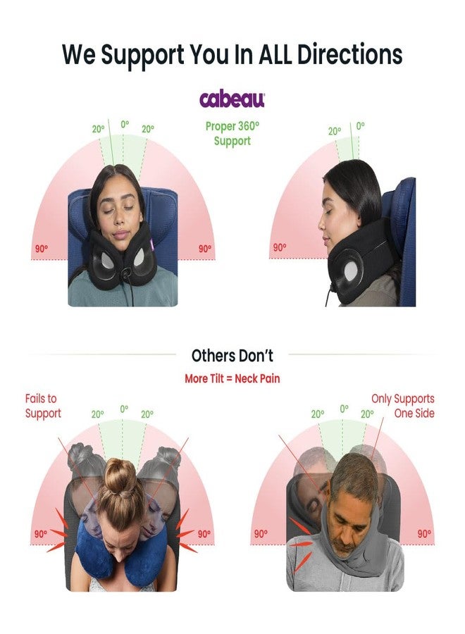 Cabeau Travel Pillow for Long Flights – Evolution X - Memory Foam Neck Support - Comfort On-The-Go for Airplane, Train, and Car - Image 3