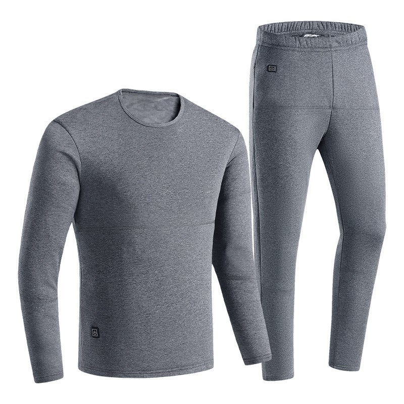 Smart Heating Thermal Underwear Men'S And Women'S Usb Rechargeable Electric Heating Fleece-Lined Pure Cotton Suit Winter Factory Direct Sales - Image 1
