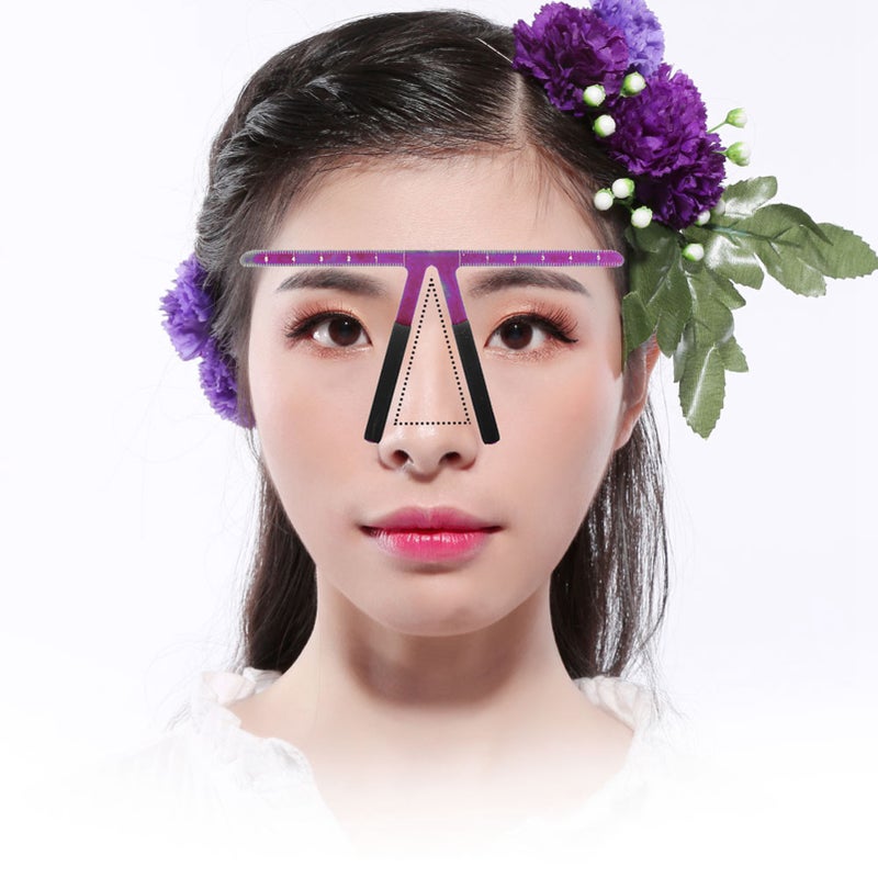 Permanent Eyebrow Makeup Ruler Reusable Tattoo Shaping Measure Tool Purple - Image 2