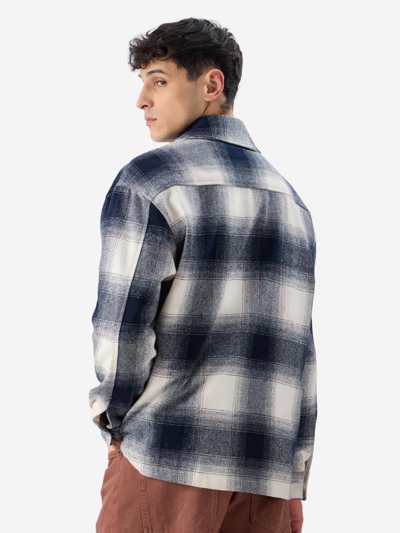 The Souled Store Plaid Originals: Arctic Men and Boys Long Sleeve Collared Neck Button Front Cotton Oversized Fit Flannel Shackets - Image 4