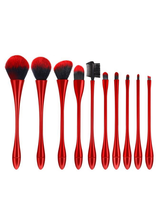 NIBEMINENT 10-Piece Cosmetic Makeup Brush Set Rose Gold/Brown - Image 1