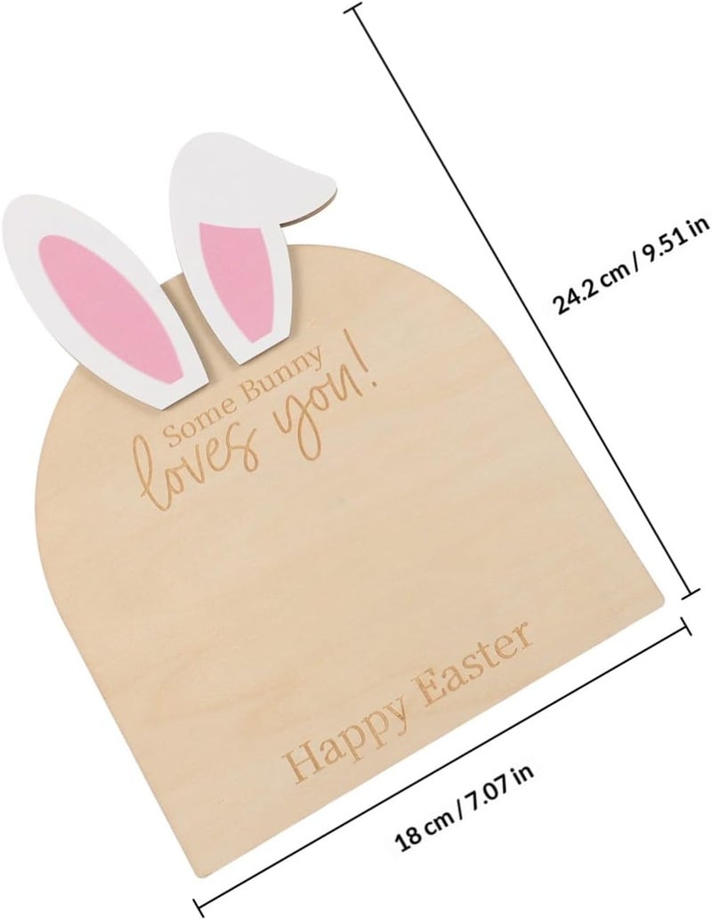 Hand and Footprint Kit with Bunny Design DIY Ornament for Newborn Keepsake Wooden Plaque for First Easter Celebration Adorable Footprint Memory Decor - Image 2