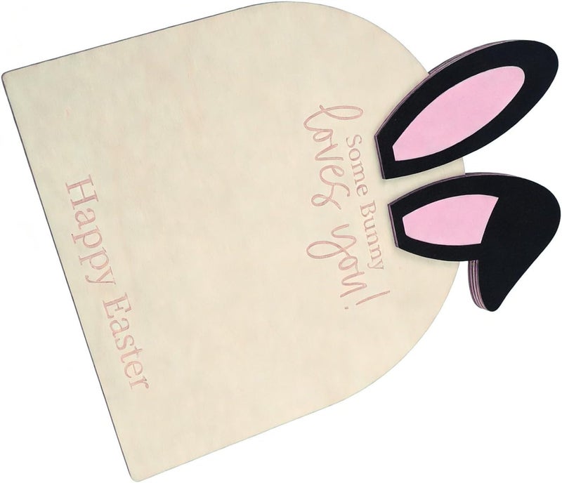 Hand and Footprint Kit with Bunny Design DIY Ornament for Newborn Keepsake Wooden Plaque for First Easter Celebration Adorable Footprint Memory Decor - Image 1