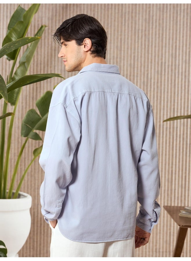 Beyoung - Lavender Mist Over Dyed Shirt for Men - Image 1
