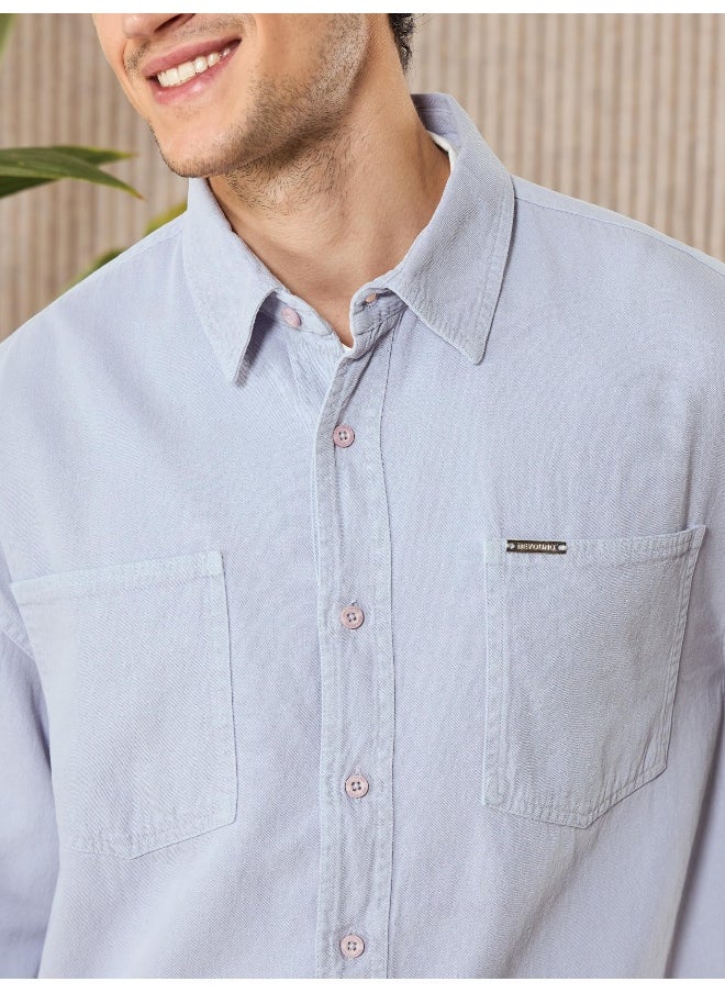 Beyoung - Lavender Mist Over Dyed Shirt for Men - Image 1