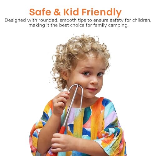 HIGHERHUMAN Safety S’mores – Safest Smores Roasting Stick – Kid Friendly Campfires Skewers for Roasting Marshmallows and Hotdogs (4) - Image 3