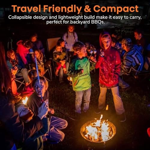 HIGHERHUMAN Safety S’mores – Safest Smores Roasting Stick – Kid Friendly Campfires Skewers for Roasting Marshmallows and Hotdogs (4) - Image 5