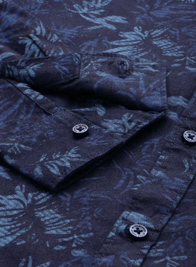 ذا انديان كراج كو Men Slim Fit Abstract Printed Full Sleeves Cutaway Collar Casual Shirt