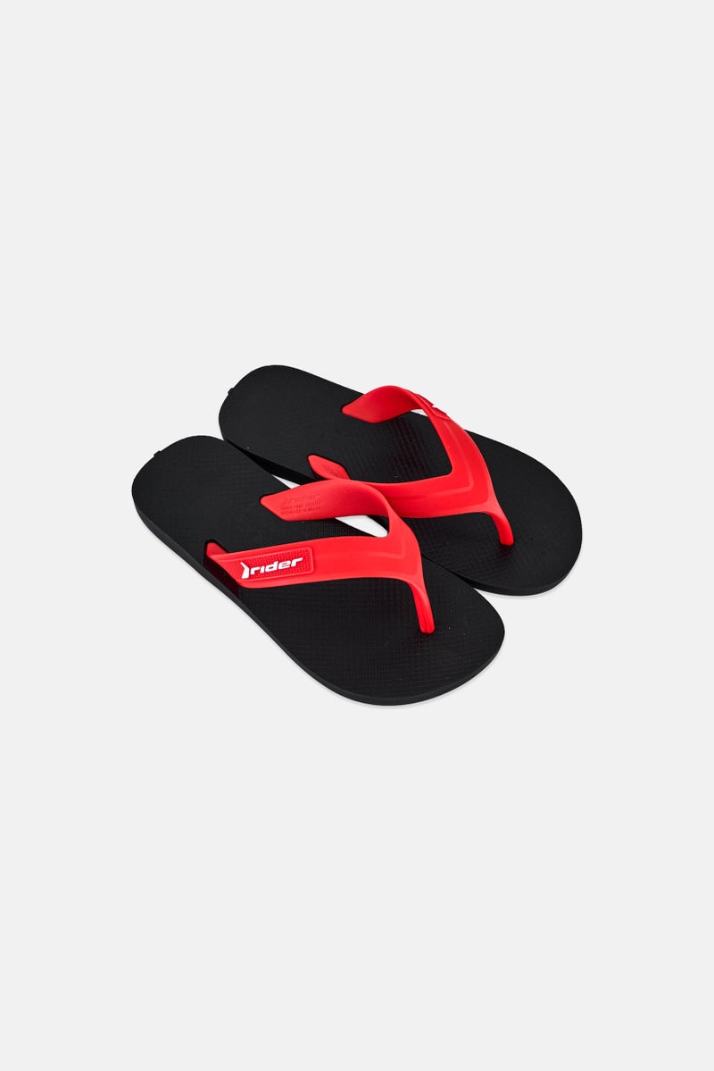 RIDER Kids Boy Brand Logo Slip On Slippers, Black - Image 4