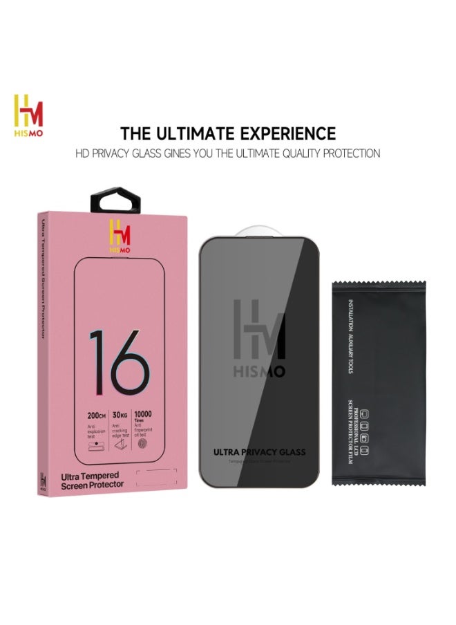 Ultra Privacy Screen Protector【iPhone 16 Pro Max】HD Clarity, 9H Tempered Glass, Anti-Scratch, Anti-Fingerprint, Bubble-Free Easy Installation, Full Edge Coverage, Tested for Extreme Durability