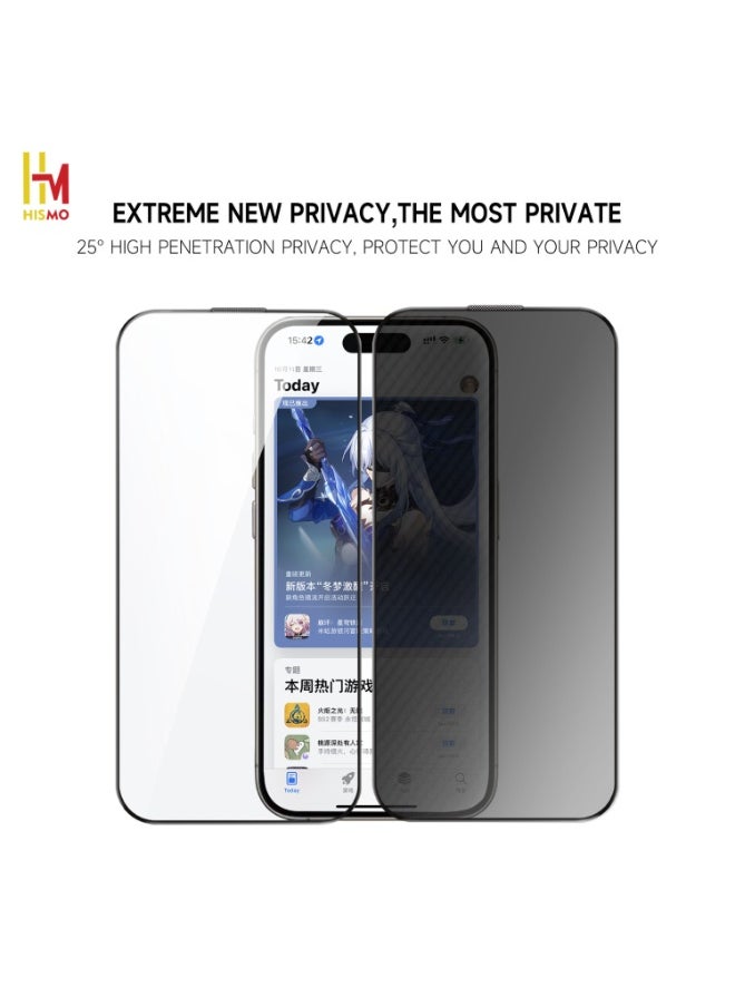 Ultra Privacy Screen Protector【iPhone 16 Pro Max】HD Clarity, 9H Tempered Glass, Anti-Scratch, Anti-Fingerprint, Bubble-Free Easy Installation, Full Edge Coverage, Tested for Extreme Durability