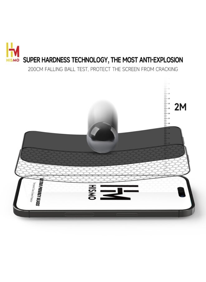 Ultra Privacy Screen Protector【iPhone 16 Pro Max】HD Clarity, 9H Tempered Glass, Anti-Scratch, Anti-Fingerprint, Bubble-Free Easy Installation, Full Edge Coverage, Tested for Extreme Durability