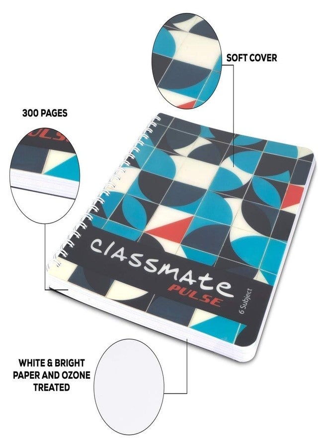 Classmate Pulse 6 Subject Notebook - Unruled, 300 Pages, Spiral Binding, 267mm*203mm - Image 2