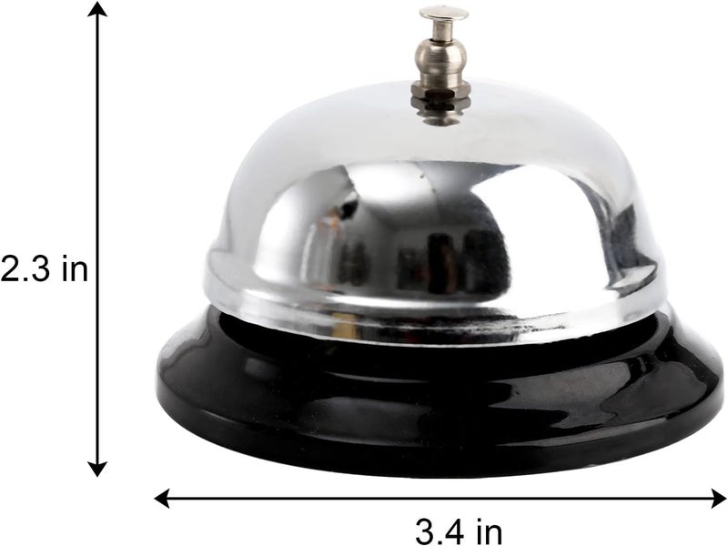 Fasmov 6 Pack 3.4 Inch Diameter Call Bells, Chrome Finish Customer Service Bell, Desk Bell Service Bell for Hotels, Schools, Hospitals, Customer Service, Warehouses - Image 2