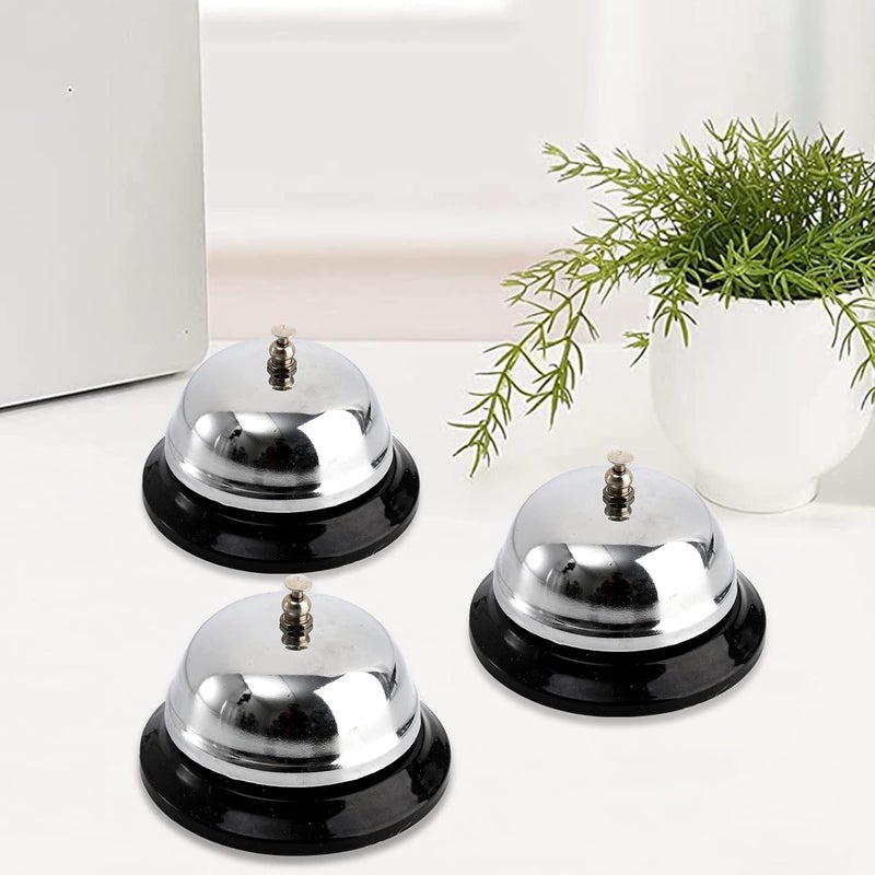 Fasmov 6 Pack 3.4 Inch Diameter Call Bells, Chrome Finish Customer Service Bell, Desk Bell Service Bell for Hotels, Schools, Hospitals, Customer Service, Warehouses - Image 5