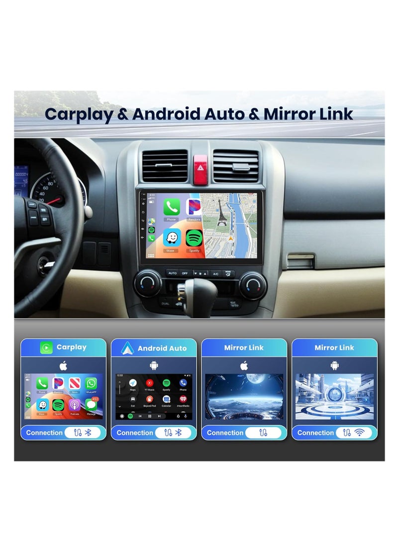 Generic - 4G+64G 8 Core Android Car Stereo for Honda CRV 2007 2008 2009 2010 2011, Double Din Car Radio with Carplay Android Auto, 9 Inch IPS Touch Screen with GPS,Bluetooth,WiFi,Mirror Link,FM, Camera - Image 1