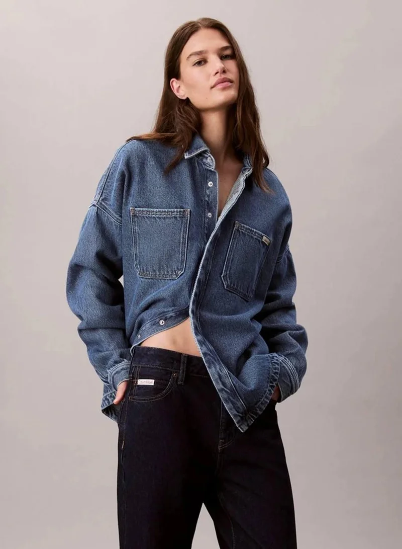 Calvin Klein Jeans CK INDIGO JACQUARD Relaxed Jeans for Women | Best Price UAE