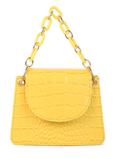 London Rag Mustard Croc Pattern Crossbody Sling Bag
