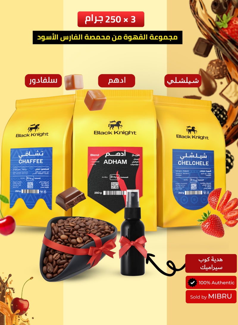 Black Knight Whole Coffee Beans Special Package 3 Coffee Bean Luxury From Black Knight Each Bag 250 Grams - Image 1