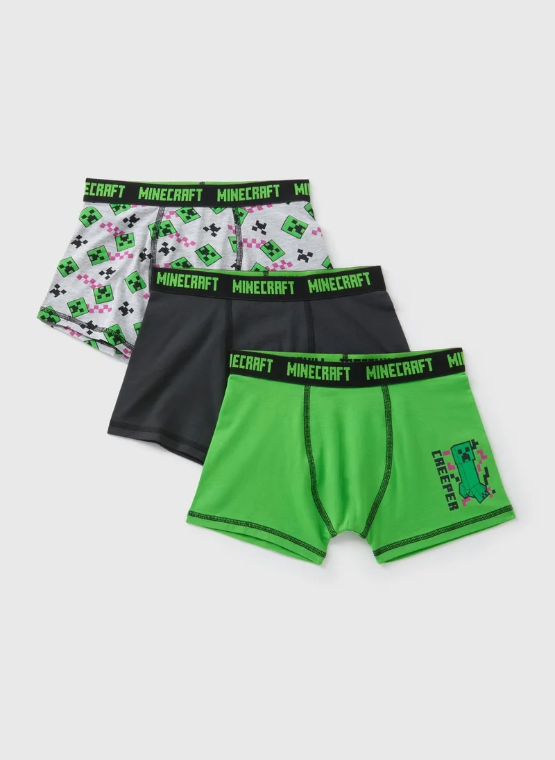 Matalan Minecraft 3 Pack Boys Multicolour Boxers