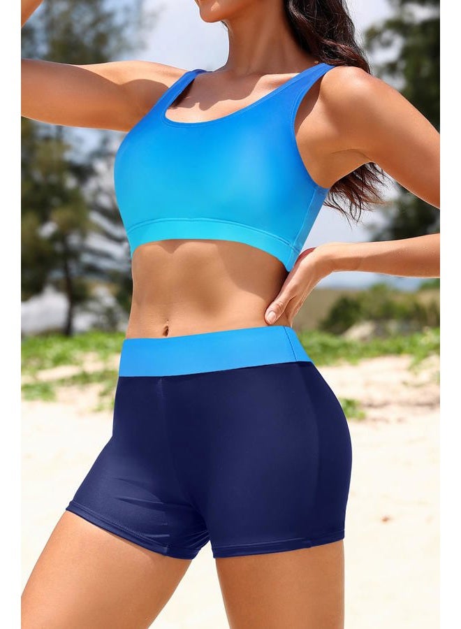 Holipick Long Sleeve Swimsuits for Women - 3 Piece Rash Guard with Shorts Zipper SPF Swim Shirt with Built in Bra - Image 4