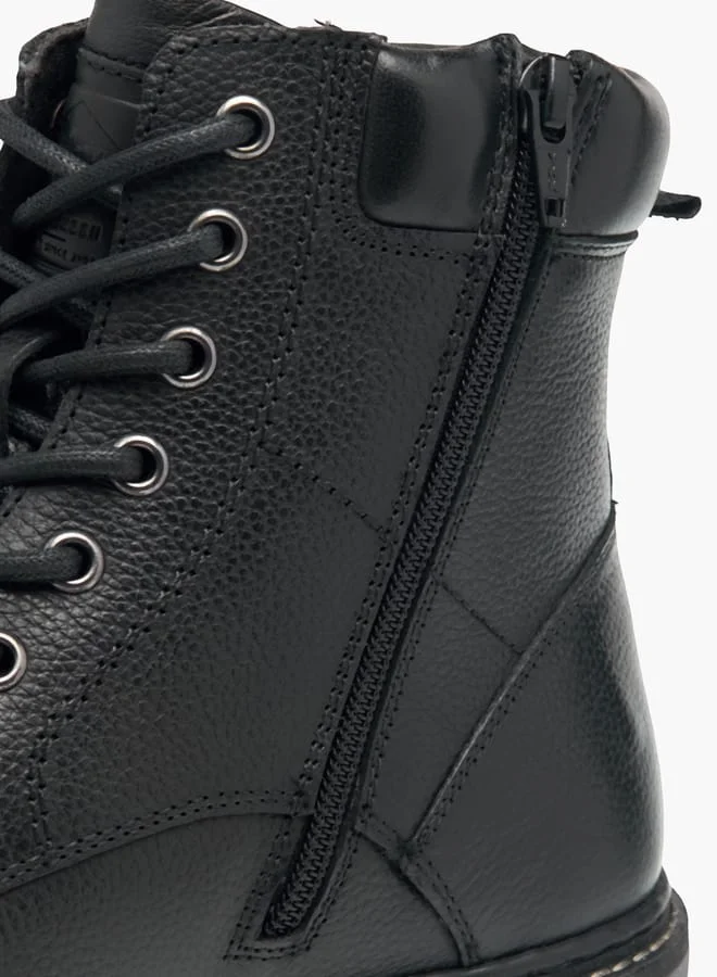 Lee Cooper Mens Textured Chukka Boots With Zip Closure