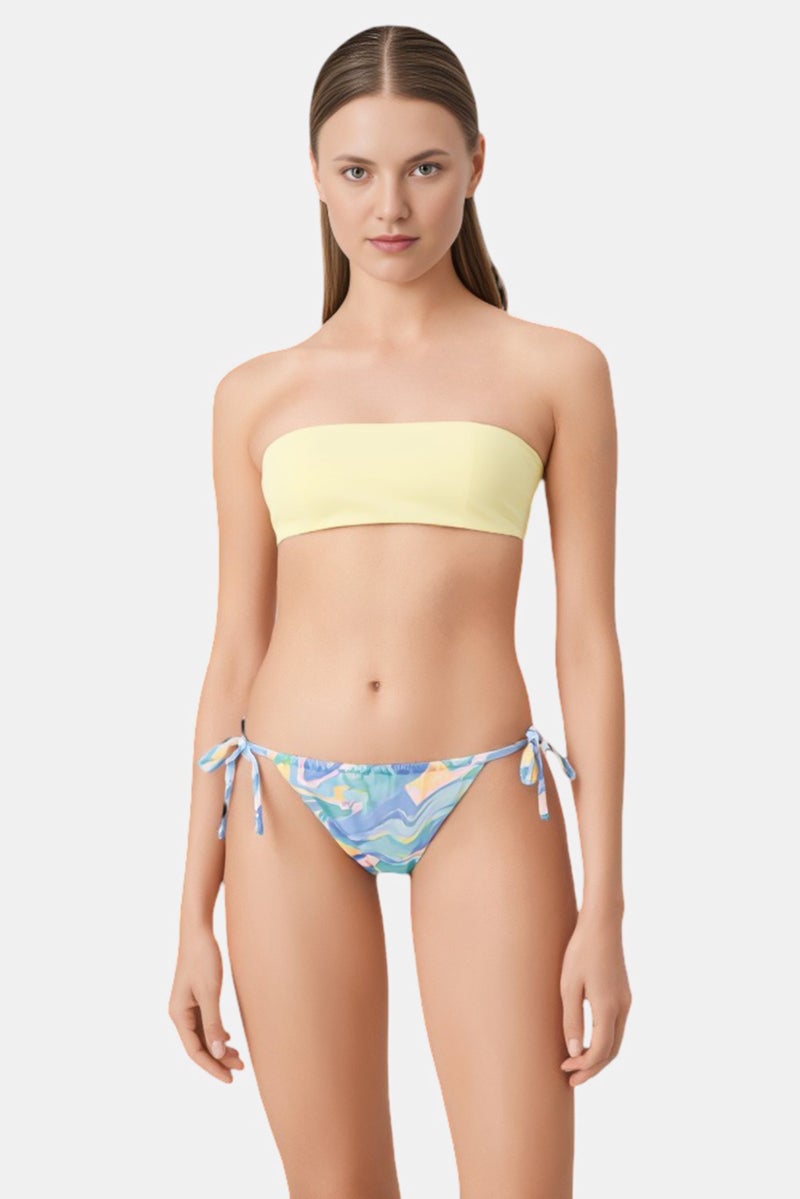Pull & Bear Pacific Republic Pull And Bear Women High Leg Abstract Bikini Bottom, Multicolor - Image 1
