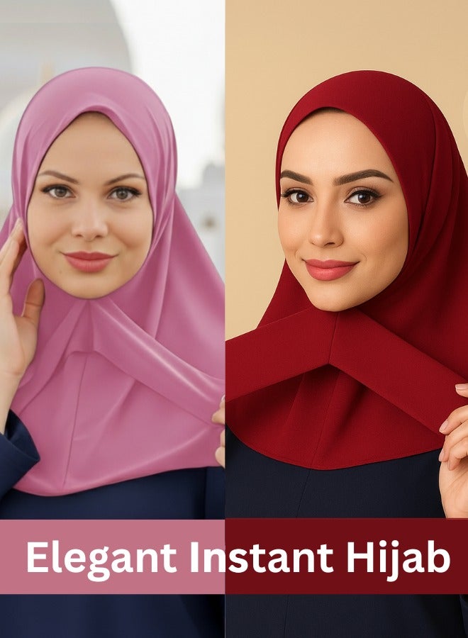 رينفينتي حجاب فوري للنساء – غطاء رأس خفيف الوزن وقابل للتنفس بتغطية كاملة، مزود بحبل قابل للتعديل وسناب غير قابل للانزلاق – مثالي للمناسبات الرسمية، اليومية، الرياضية والفعاليات | مجموعة - Image 1