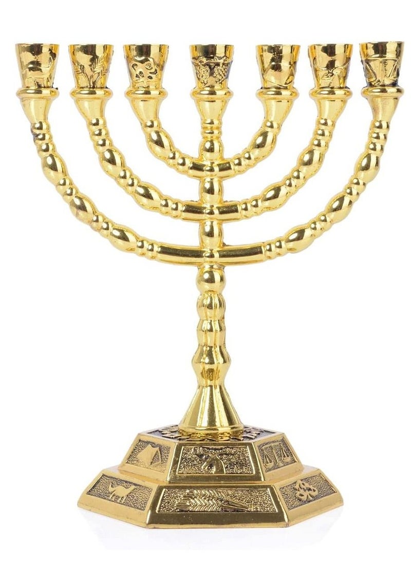 BRTAGG 12 Tribes of Menorah, 7 Branch Candle Holder (5 Inches, Gold) - pzsku/Z303828F231012D15C6F3Z/45/_/1687375133/4cdacab1-2617-492a-a544-be7c9d13ccbd