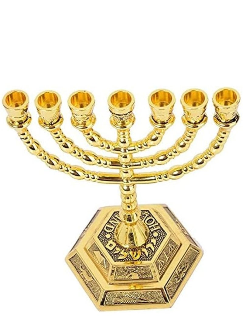 BRTAGG 12 Tribes of Menorah, 7 Branch Candle Holder (5 Inches, Gold) - pzsku/Z303828F231012D15C6F3Z/45/_/1687375133/5ac4bcba-041f-4989-af08-692e4b321172