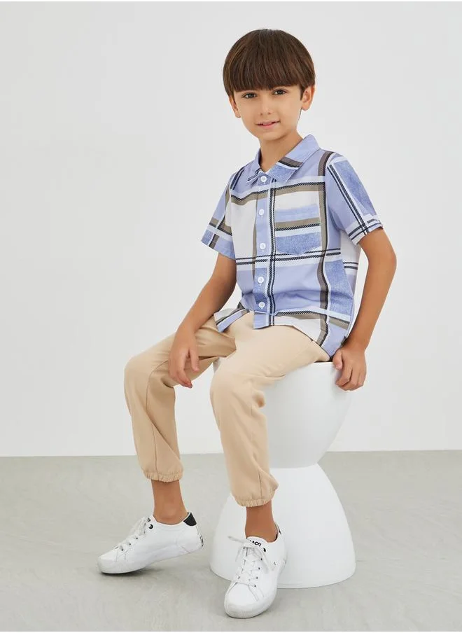 Styli Styli Checked Spread Collar Shirt and Trousers Set