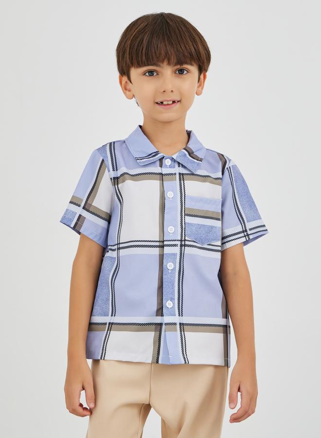 Styli Styli Checked Spread Collar Shirt and Trousers Set  - Image 3
