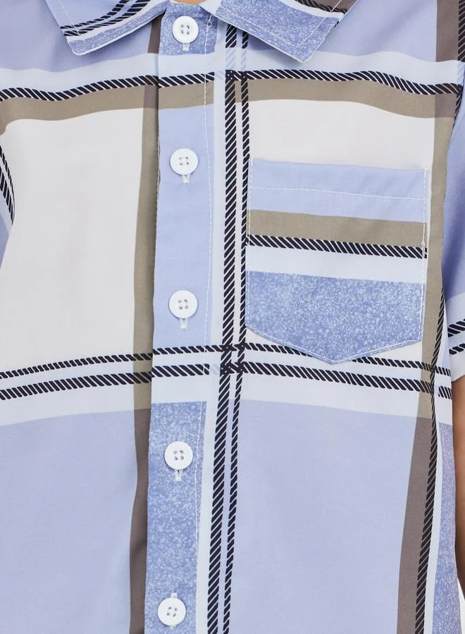 Styli Styli Checked Spread Collar Shirt and Trousers Set