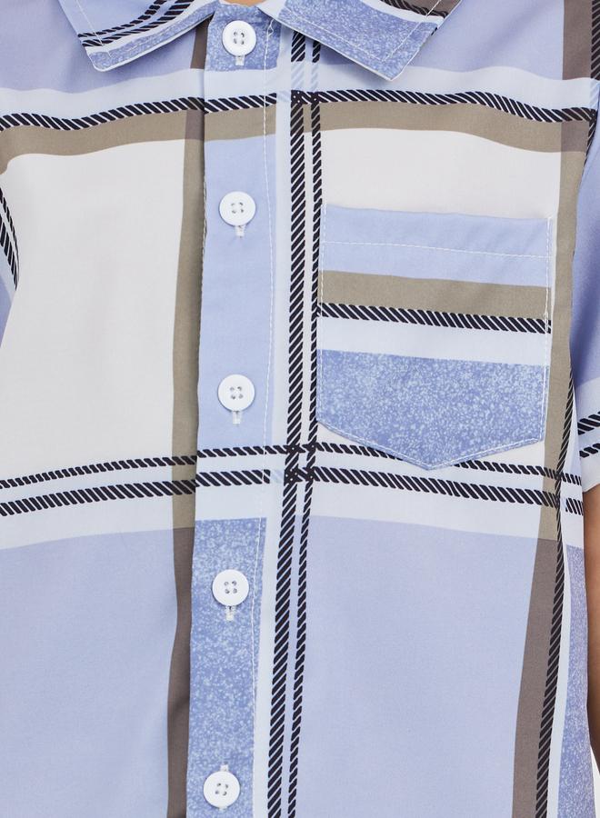 Styli Styli Checked Spread Collar Shirt and Trousers Set  - Image 4