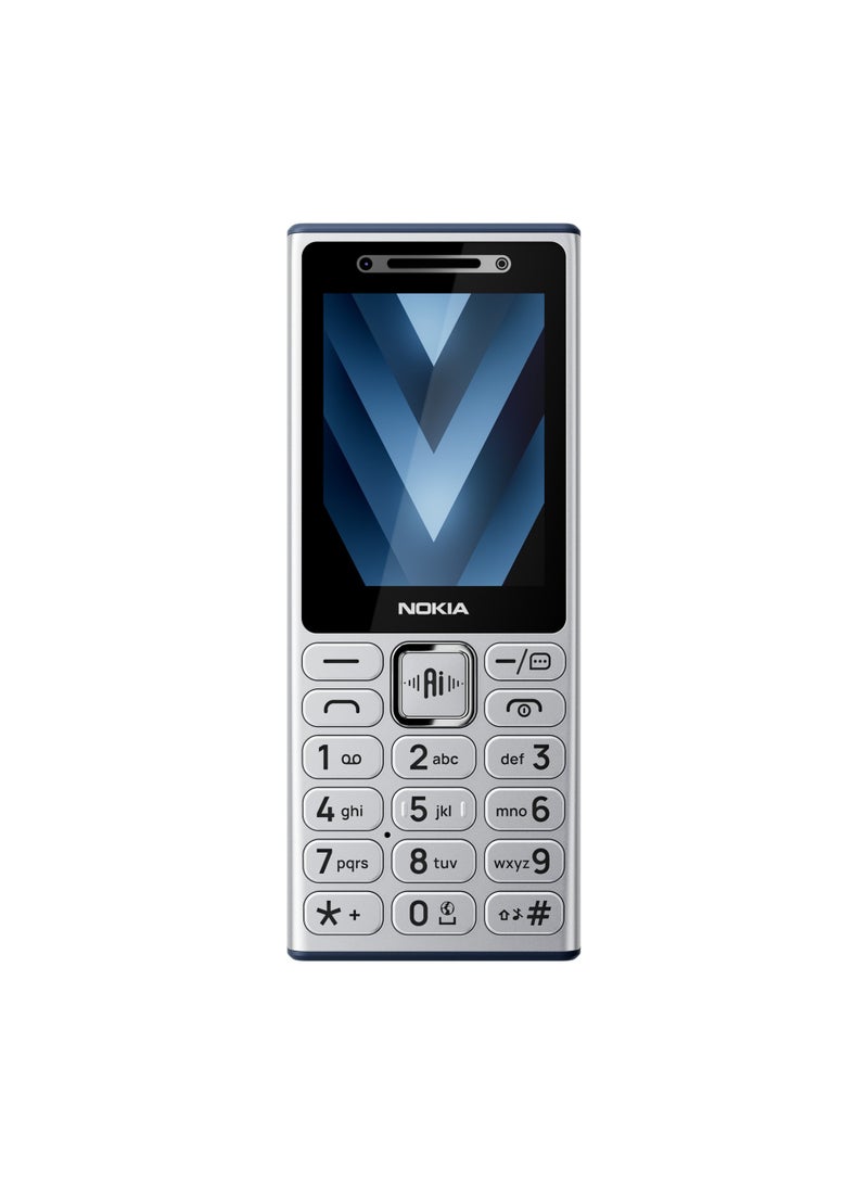 نوكيا 210 ثنائي الشريحة، فضي، 64 ميجابايت من ذاكرة الوصول العشوائي، 128 ميجابايت، 4G - إصدار الشرق الأوسط - Image 1