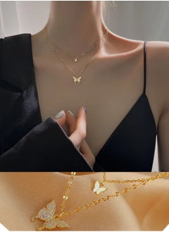 Unique and distinctive women necklace with butterfly design studded with shiny crystals modern accessory and beautiful gift