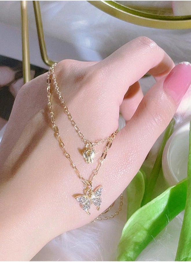 Generic - Unique and distinctive women necklace with butterfly design studded with shiny crystals modern accessory and beautiful gift - Image 1