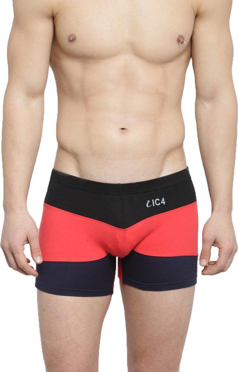 IC4 Store حزمة كومبو من شورتات الرجال تريكو - 2 قطعة - أسود/أحمر/كحلي & أبيض/كحلي/رمادي - Image 2