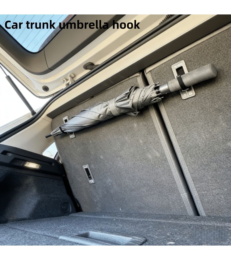 2 Pack Universal Car Umbrella Hook Trunk And Seat Back Headrest Hanger No Drilling Space Saving Organizer For Umbrella Grocery Bags Handbags Auto Interior Additions - Image 5