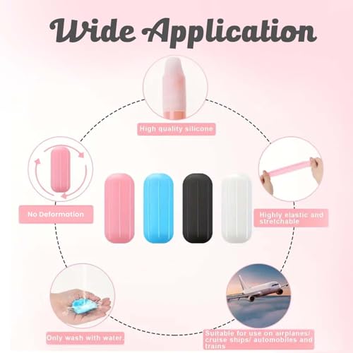 Homeaura® 4pcs Leak Proof Sleeves for Travel Bottles & Toiletries Reusable Silicone Bottle Covers for Leak Proofing Travel Bottle Kit Portable Leakproof Sleeves for Container and Shampoo Bottles - Image 4
