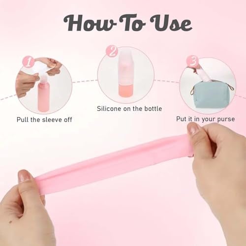 Homeaura® 4pcs Leak Proof Sleeves for Travel Bottles & Toiletries Reusable Silicone Bottle Covers for Leak Proofing Travel Bottle Kit Portable Leakproof Sleeves for Container and Shampoo Bottles - Image 3